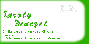 karoly wenczel business card