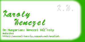 karoly wenczel business card